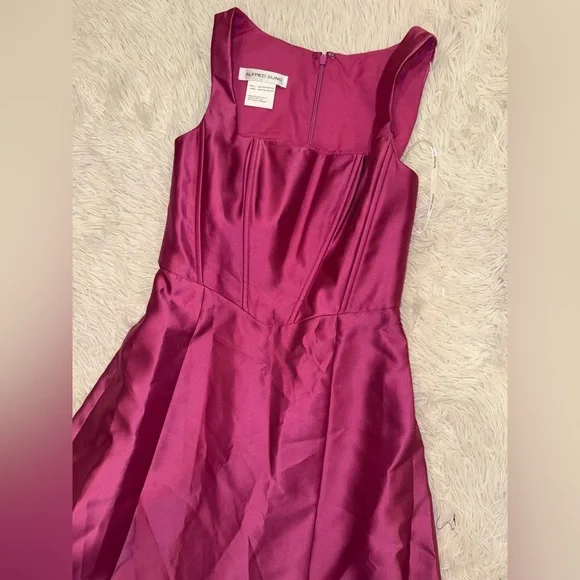 NEW ALFRED SUNG Corset Satin Tea Rose Pink sleeveless Gown Sz 4 - Picture 3 of 7